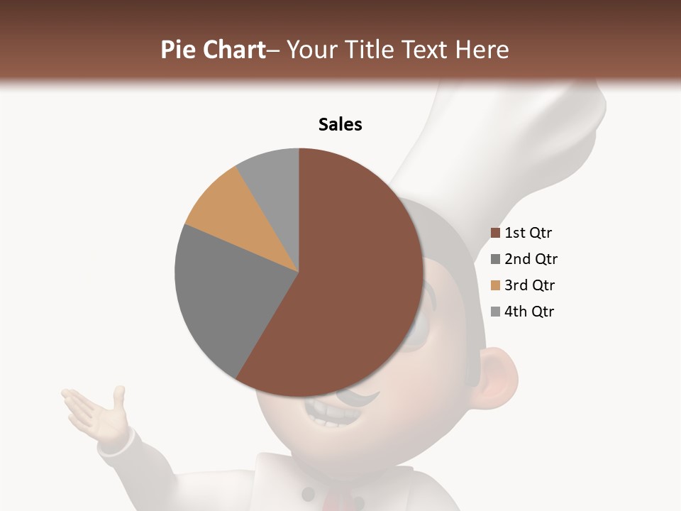A Chef With A White Hat Is Pointing At A Sign PowerPoint Template