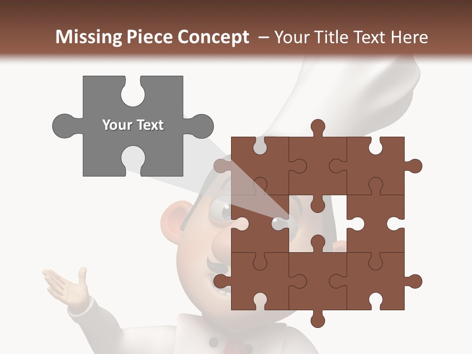 A Chef With A White Hat Is Pointing At A Sign PowerPoint Template