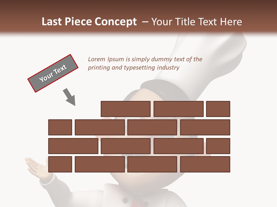 A Chef With A White Hat Is Pointing At A Sign PowerPoint Template