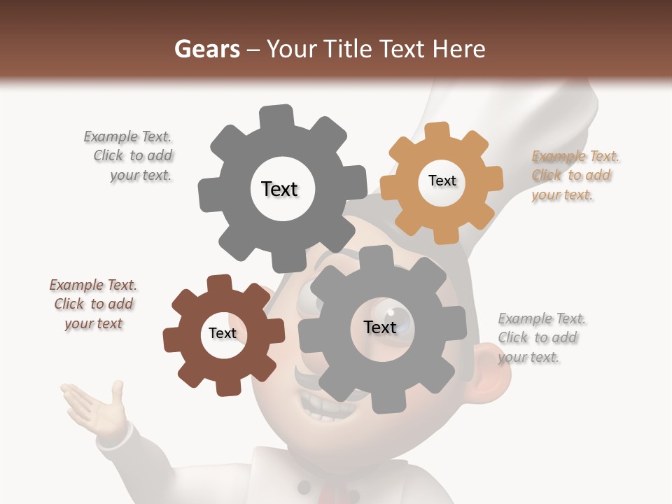A Chef With A White Hat Is Pointing At A Sign PowerPoint Template