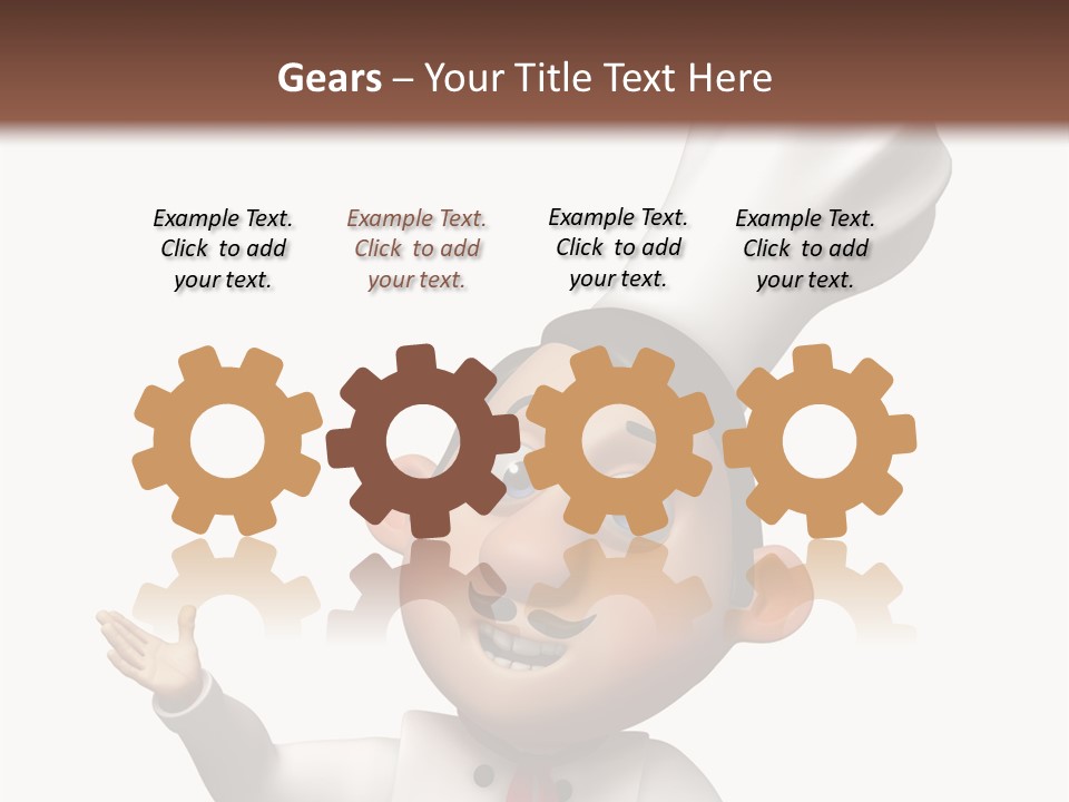 A Chef With A White Hat Is Pointing At A Sign PowerPoint Template