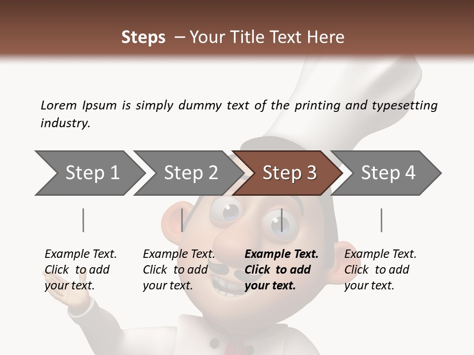 A Chef With A White Hat Is Pointing At A Sign PowerPoint Template