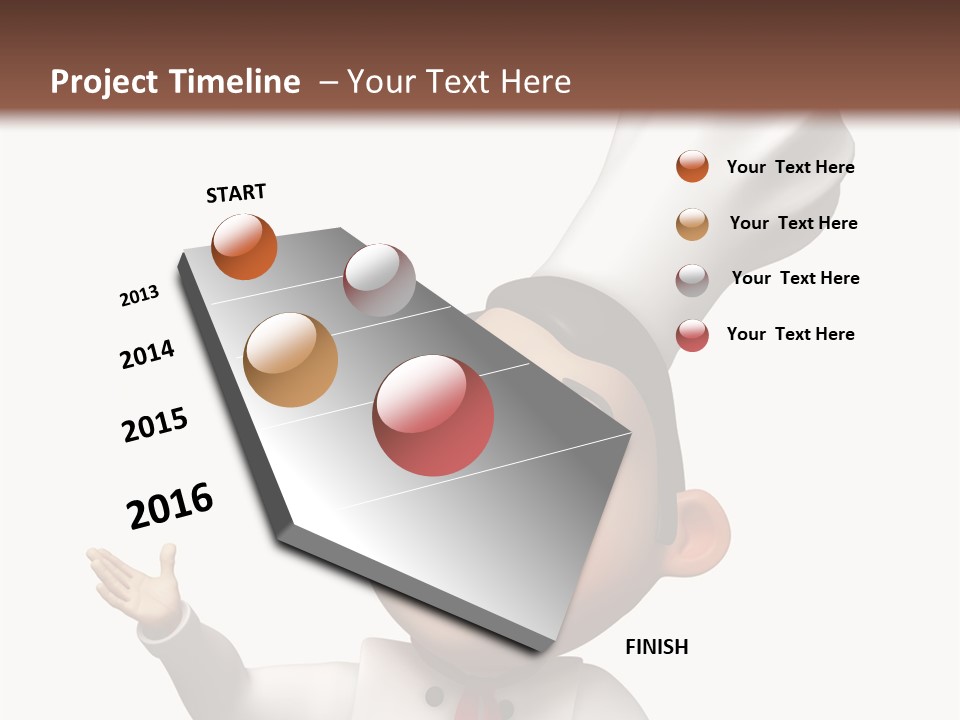 A Chef With A White Hat Is Pointing At A Sign PowerPoint Template