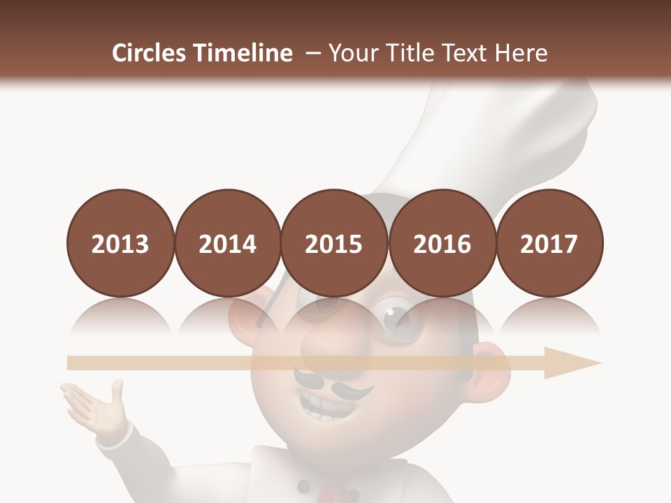 A Chef With A White Hat Is Pointing At A Sign PowerPoint Template