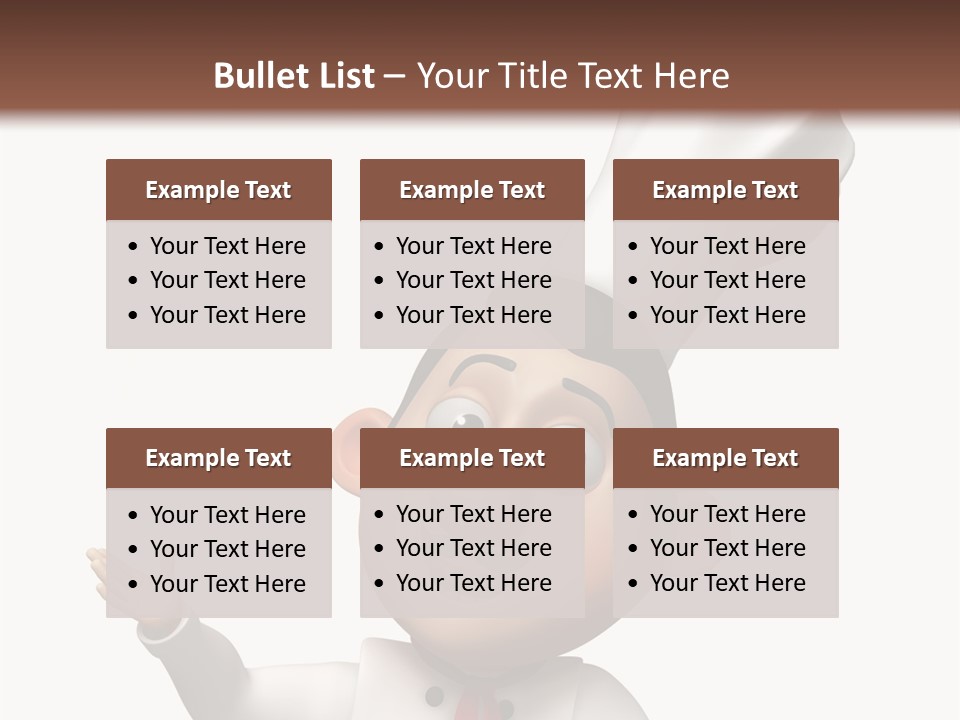 A Chef With A White Hat Is Pointing At A Sign PowerPoint Template