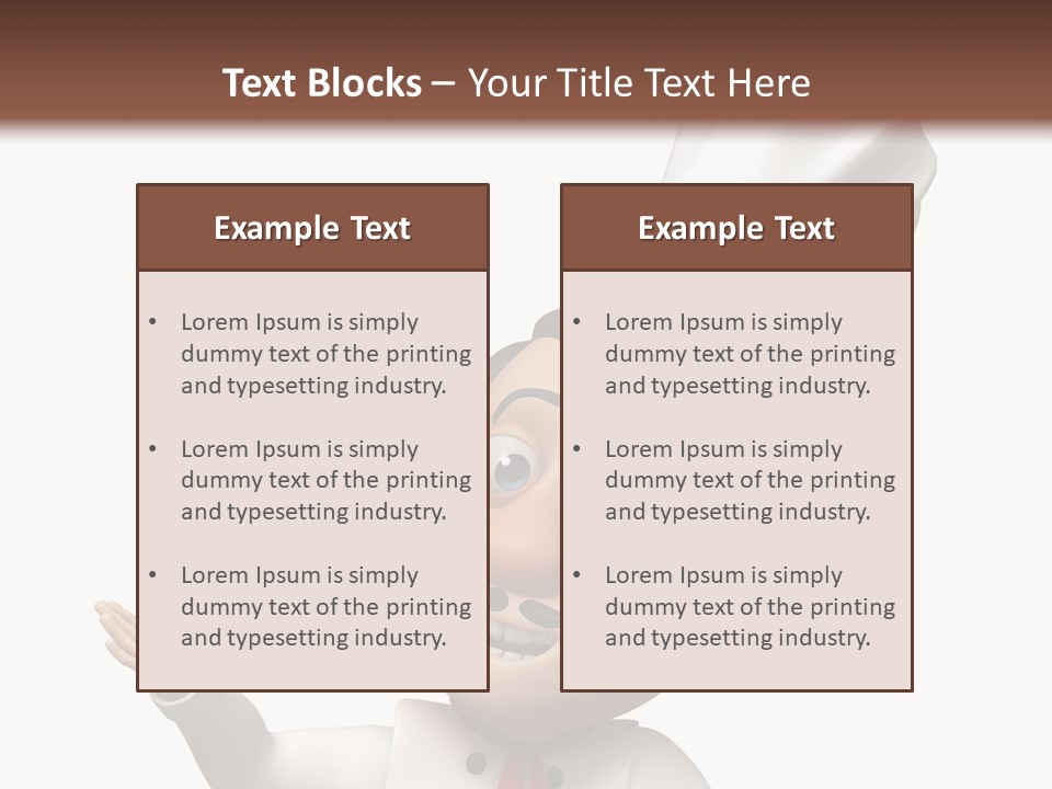 A Chef With A White Hat Is Pointing At A Sign PowerPoint Template