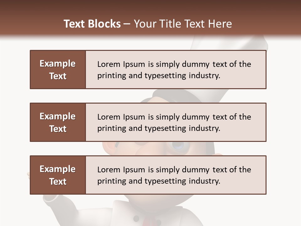A Chef With A White Hat Is Pointing At A Sign PowerPoint Template
