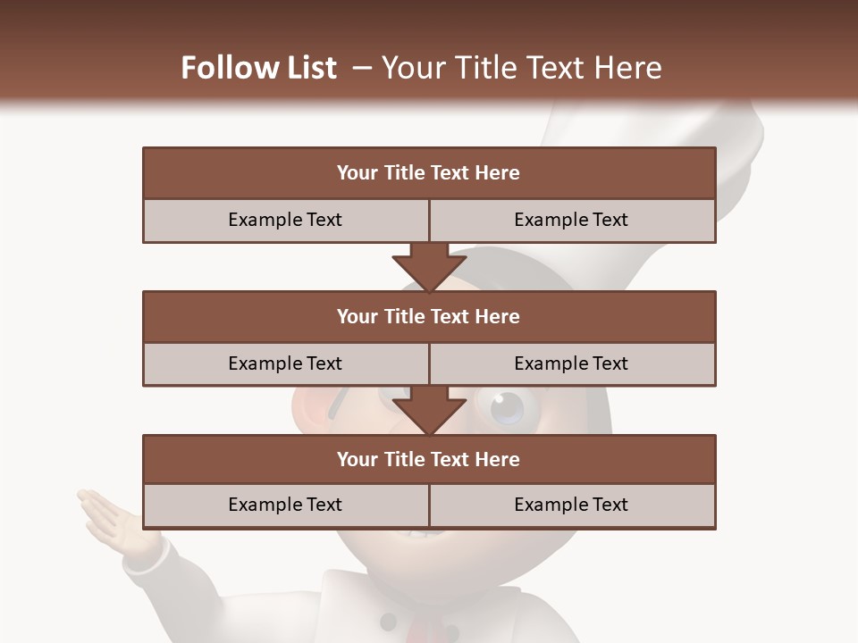 A Chef With A White Hat Is Pointing At A Sign PowerPoint Template