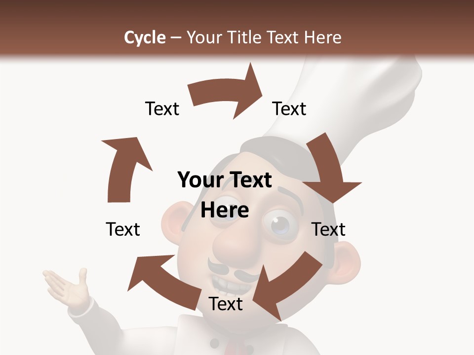 A Chef With A White Hat Is Pointing At A Sign PowerPoint Template