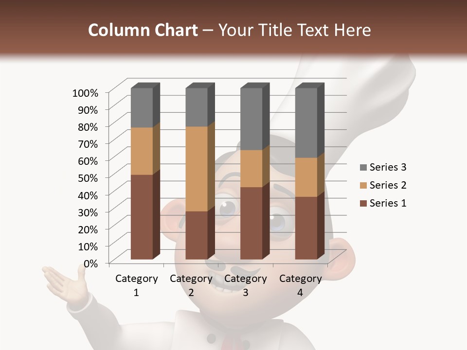A Chef With A White Hat Is Pointing At A Sign PowerPoint Template