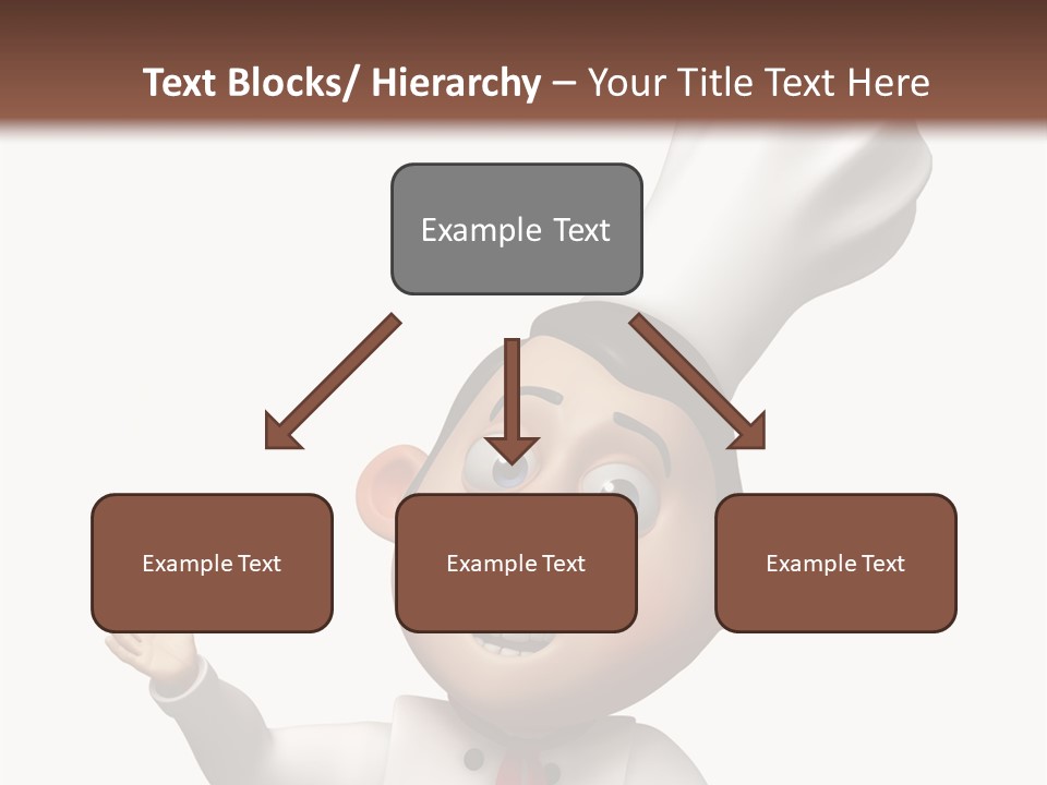A Chef With A White Hat Is Pointing At A Sign PowerPoint Template