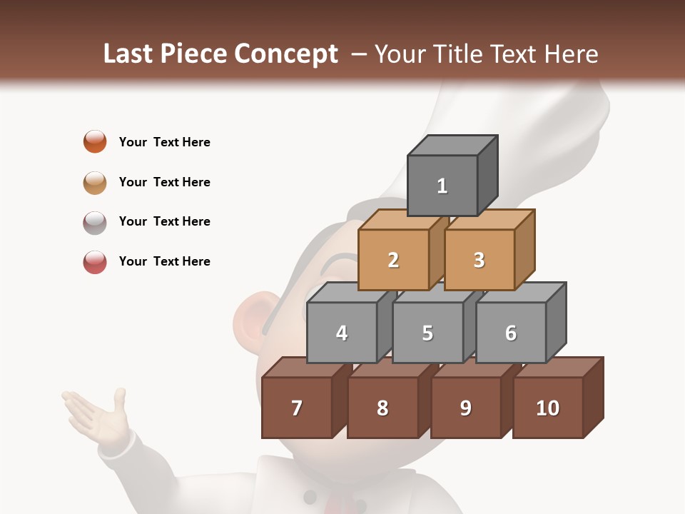 A Chef With A White Hat Is Pointing At A Sign PowerPoint Template
