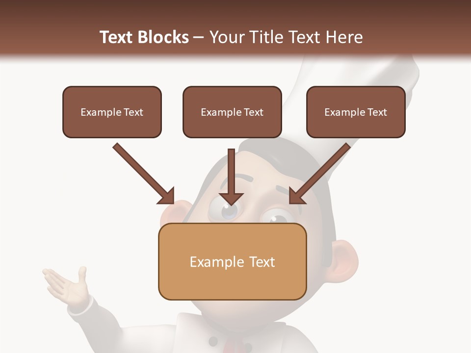 A Chef With A White Hat Is Pointing At A Sign PowerPoint Template