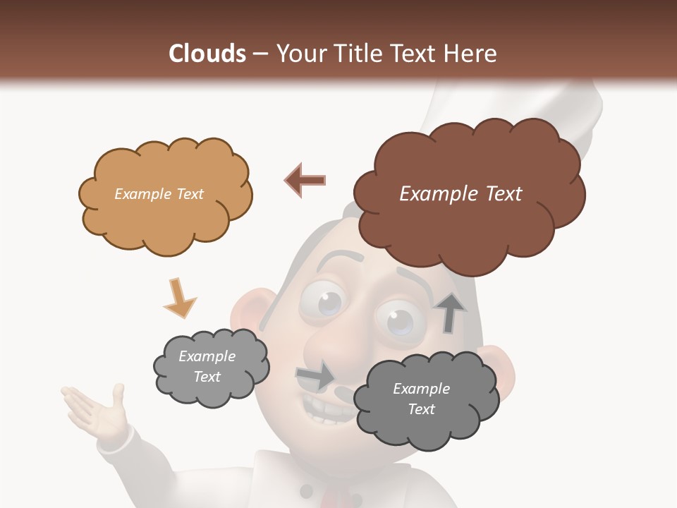 A Chef With A White Hat Is Pointing At A Sign PowerPoint Template