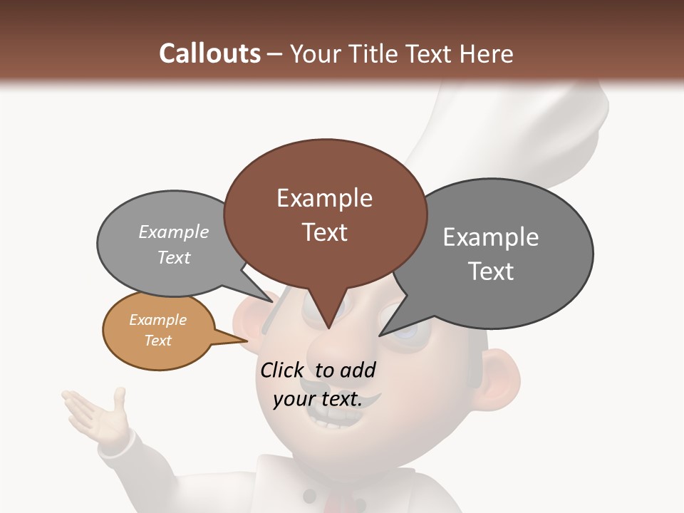 A Chef With A White Hat Is Pointing At A Sign PowerPoint Template