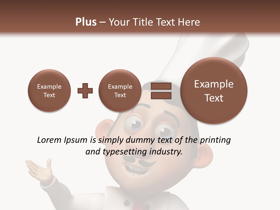 A Chef With A White Hat Is Pointing At A Sign PowerPoint Template