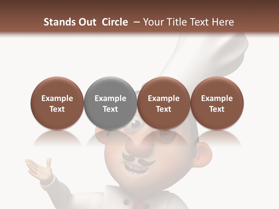 A Chef With A White Hat Is Pointing At A Sign PowerPoint Template