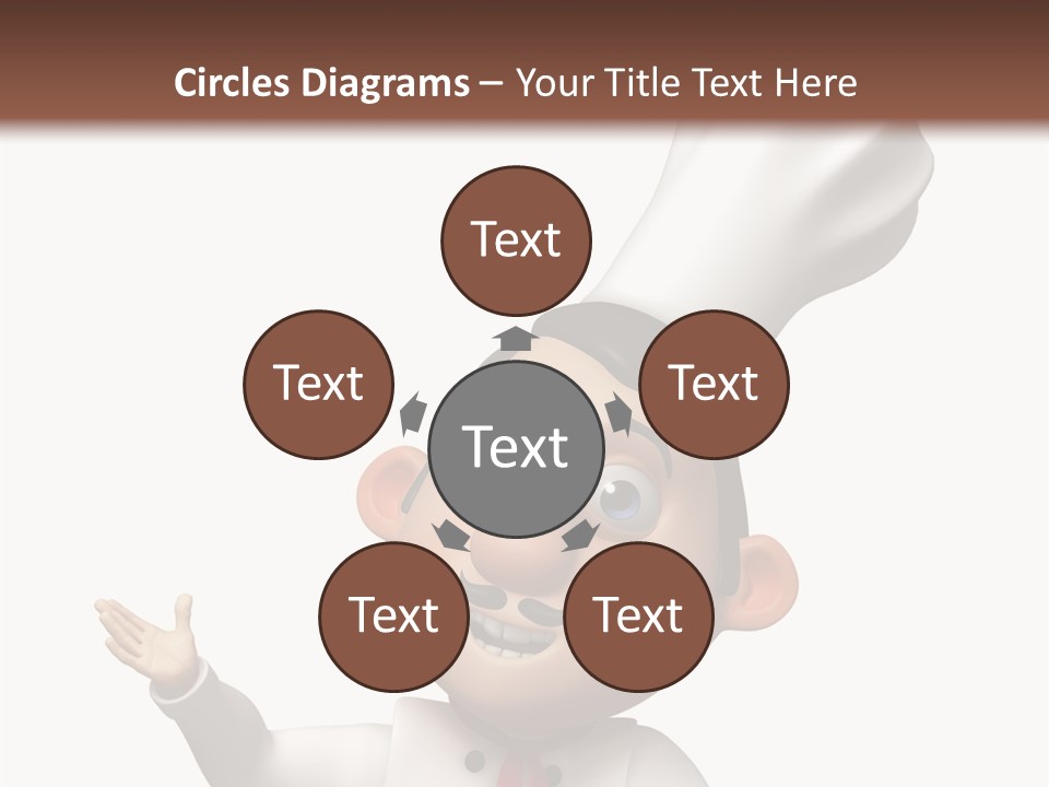 A Chef With A White Hat Is Pointing At A Sign PowerPoint Template