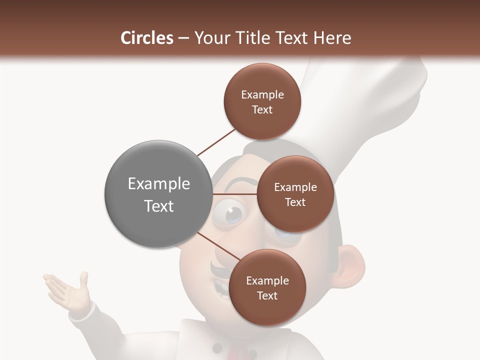 A Chef With A White Hat Is Pointing At A Sign PowerPoint Template