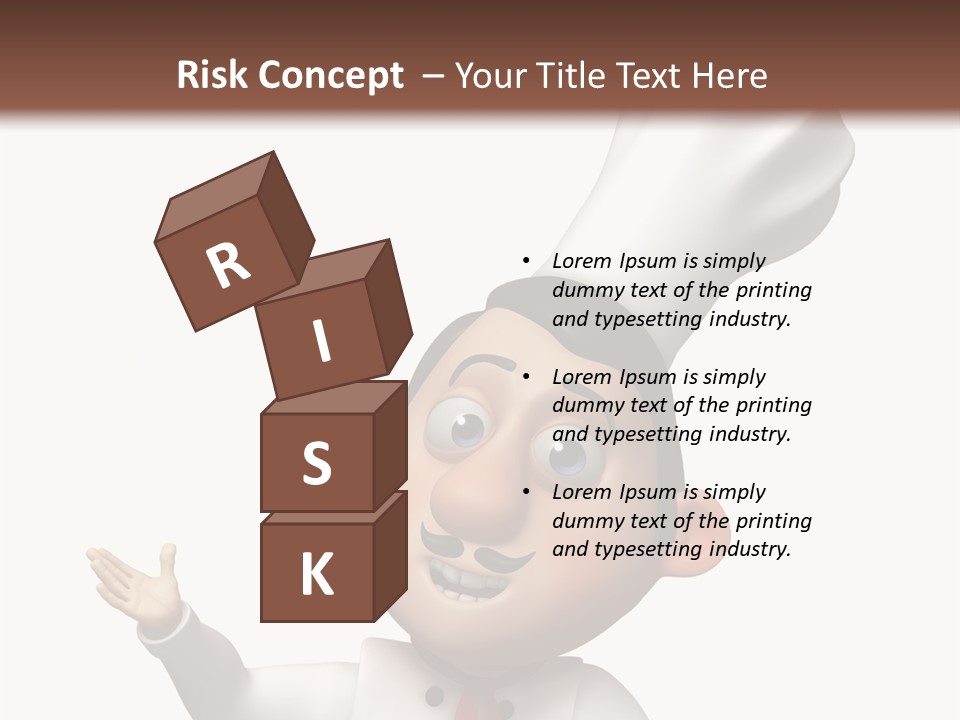 A Chef With A White Hat Is Pointing At A Sign PowerPoint Template