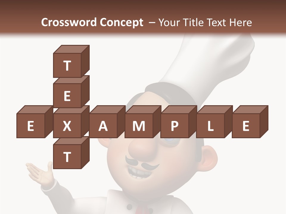 A Chef With A White Hat Is Pointing At A Sign PowerPoint Template