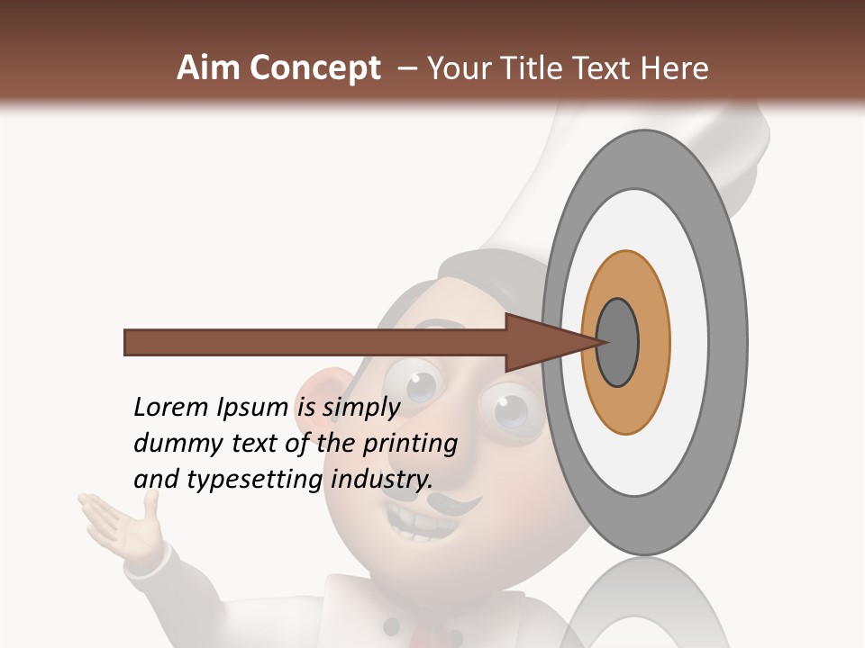 A Chef With A White Hat Is Pointing At A Sign PowerPoint Template