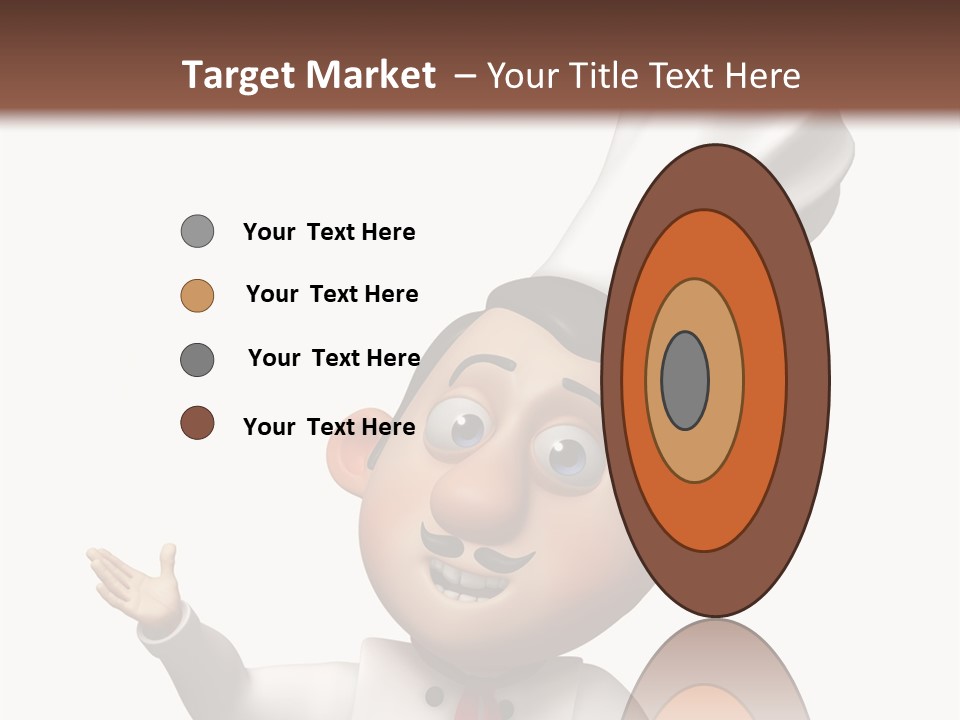 A Chef With A White Hat Is Pointing At A Sign PowerPoint Template