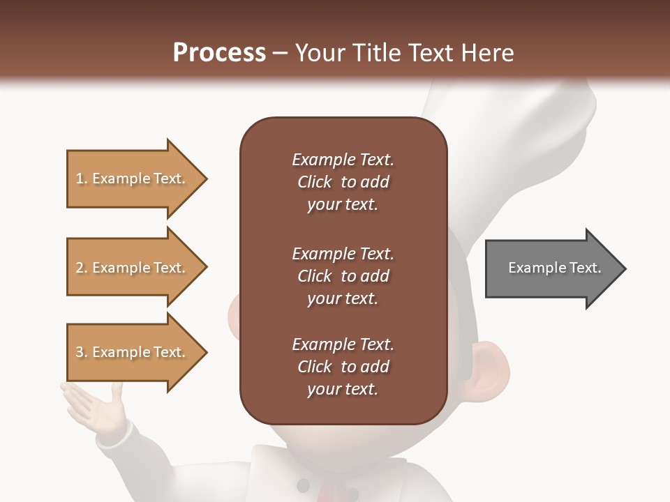 A Chef With A White Hat Is Pointing At A Sign PowerPoint Template