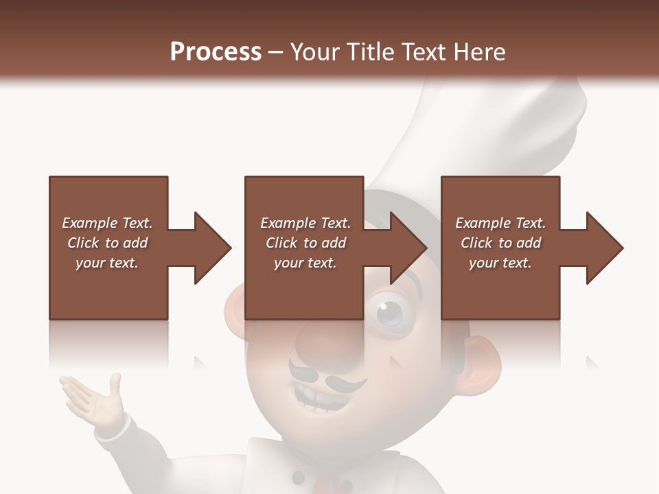 A Chef With A White Hat Is Pointing At A Sign PowerPoint Template