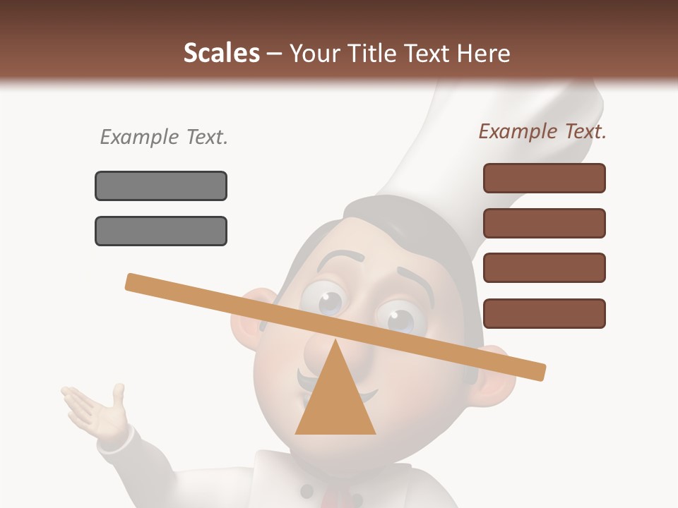 A Chef With A White Hat Is Pointing At A Sign PowerPoint Template