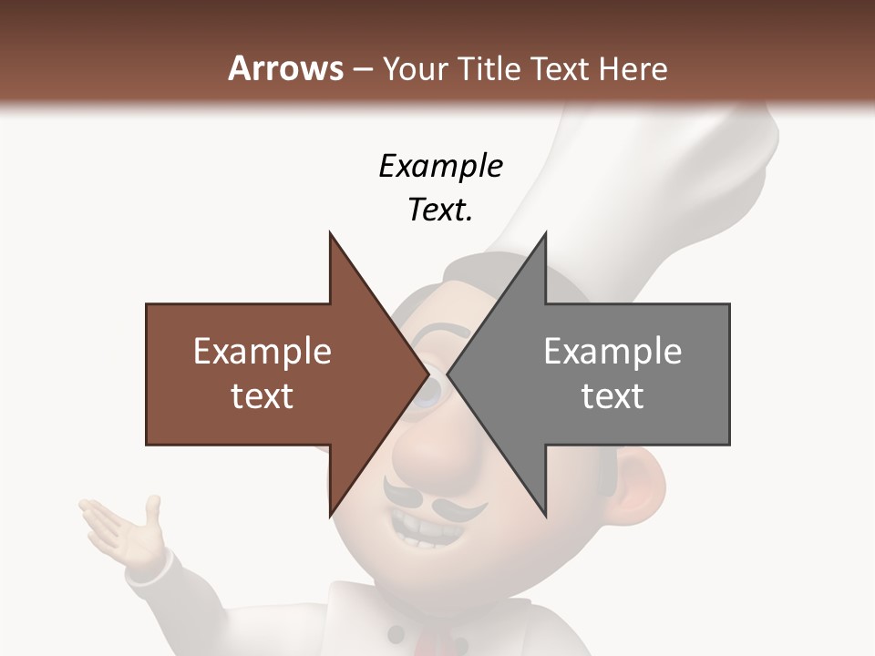A Chef With A White Hat Is Pointing At A Sign PowerPoint Template