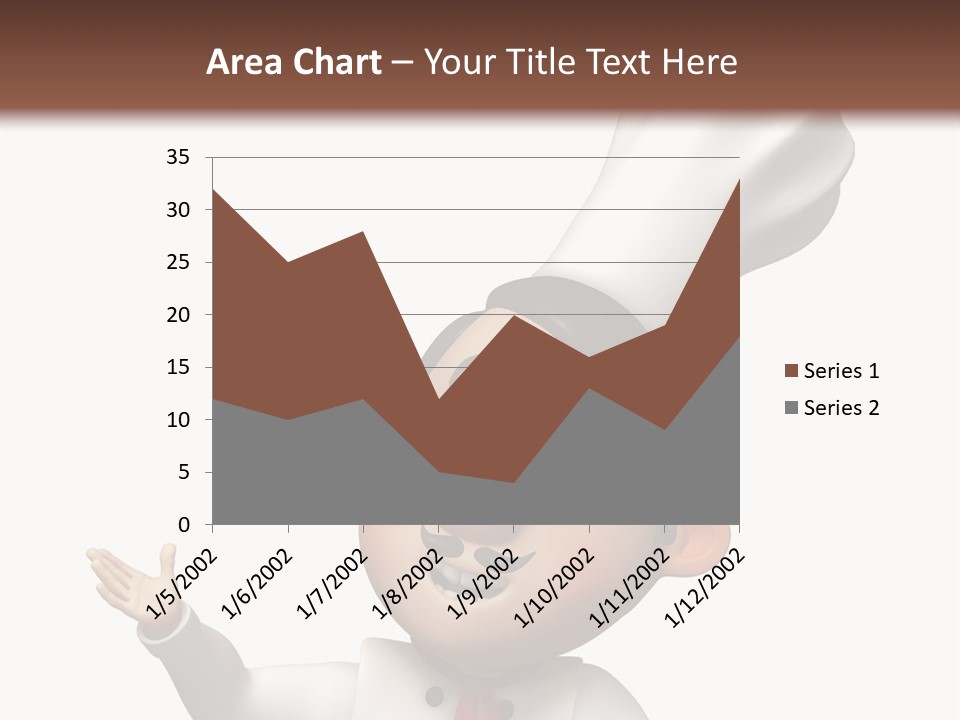 A Chef With A White Hat Is Pointing At A Sign PowerPoint Template