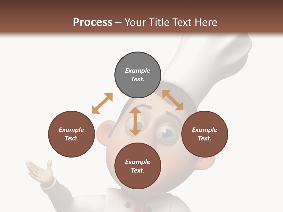 A Chef With A White Hat Is Pointing At A Sign PowerPoint Template