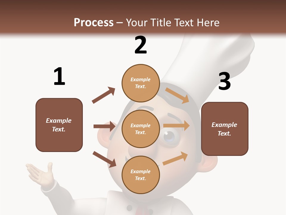 A Chef With A White Hat Is Pointing At A Sign PowerPoint Template