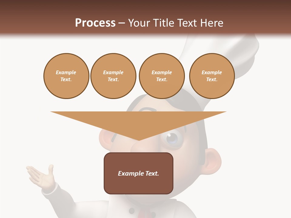 A Chef With A White Hat Is Pointing At A Sign PowerPoint Template