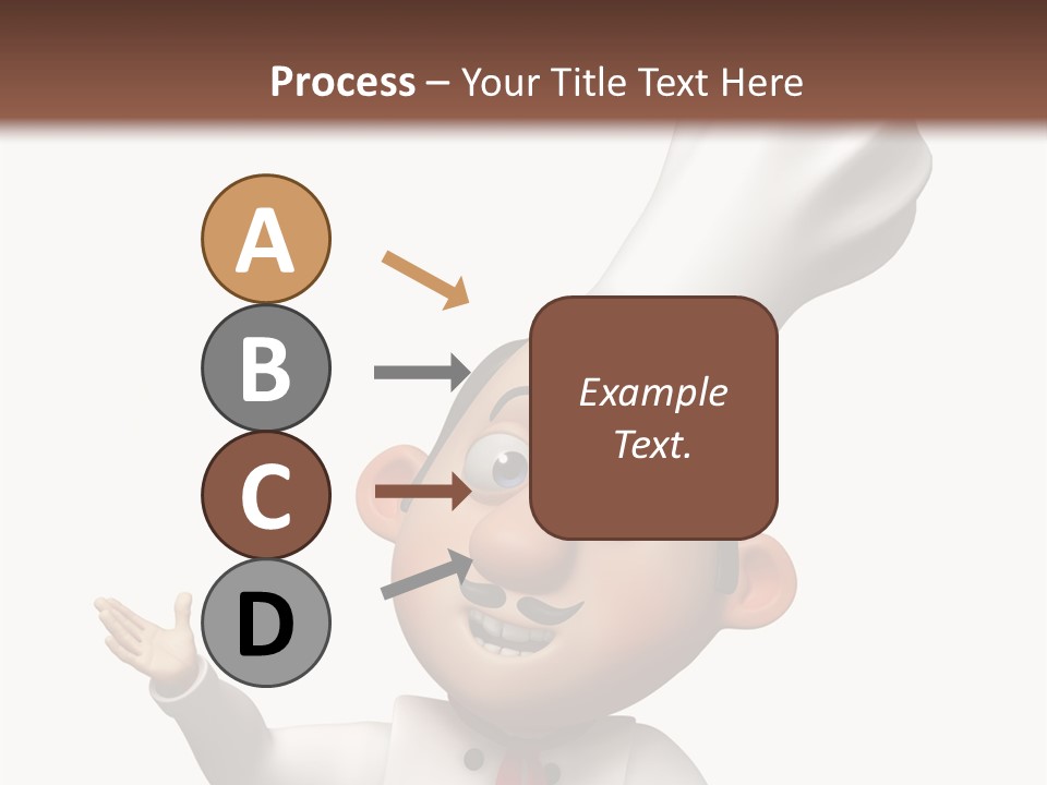 A Chef With A White Hat Is Pointing At A Sign PowerPoint Template