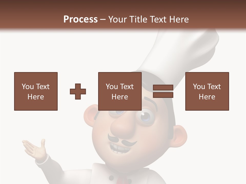 A Chef With A White Hat Is Pointing At A Sign PowerPoint Template