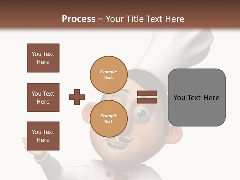 A Chef With A White Hat Is Pointing At A Sign PowerPoint Template