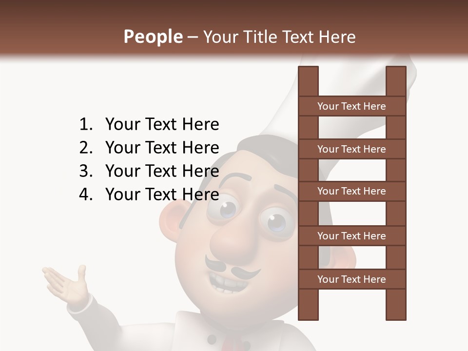 A Chef With A White Hat Is Pointing At A Sign PowerPoint Template