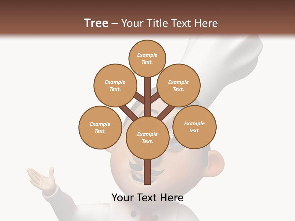 A Chef With A White Hat Is Pointing At A Sign PowerPoint Template