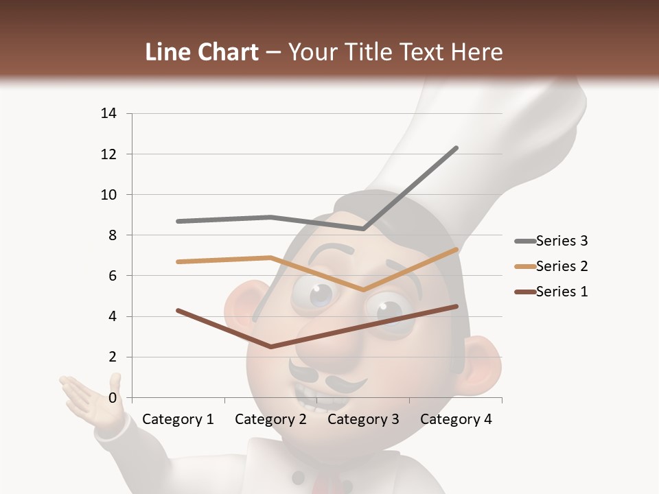 A Chef With A White Hat Is Pointing At A Sign PowerPoint Template