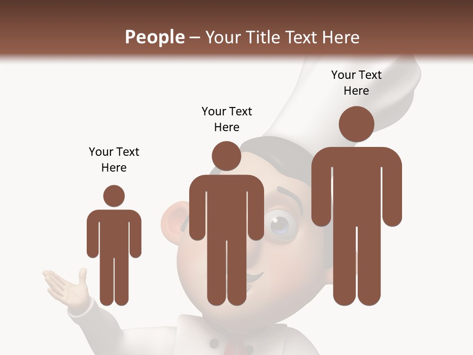 A Chef With A White Hat Is Pointing At A Sign PowerPoint Template
