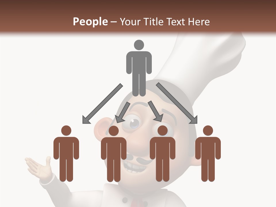 A Chef With A White Hat Is Pointing At A Sign PowerPoint Template