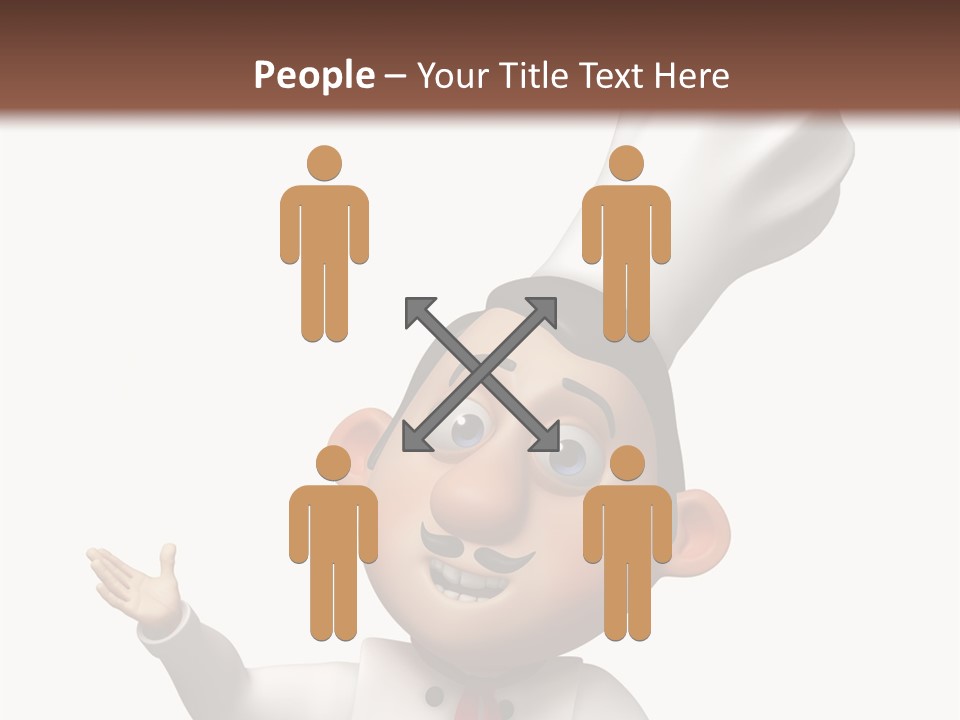 A Chef With A White Hat Is Pointing At A Sign PowerPoint Template