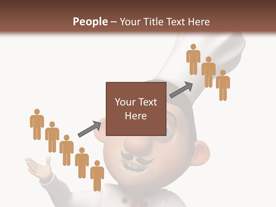 A Chef With A White Hat Is Pointing At A Sign PowerPoint Template