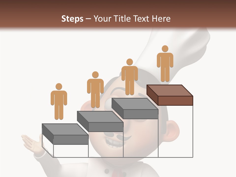 A Chef With A White Hat Is Pointing At A Sign PowerPoint Template