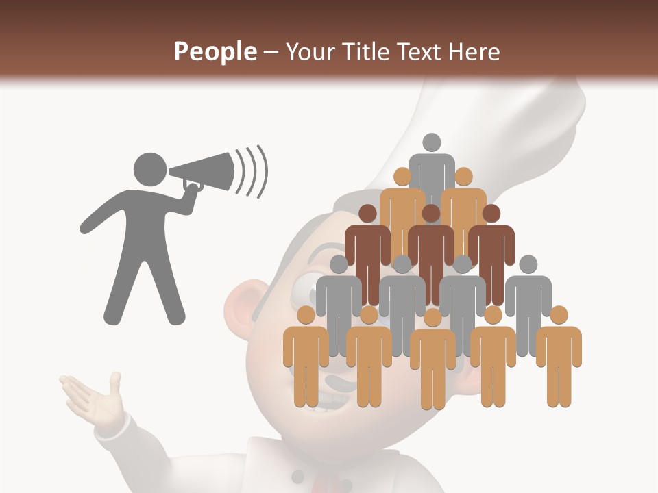 A Chef With A White Hat Is Pointing At A Sign PowerPoint Template