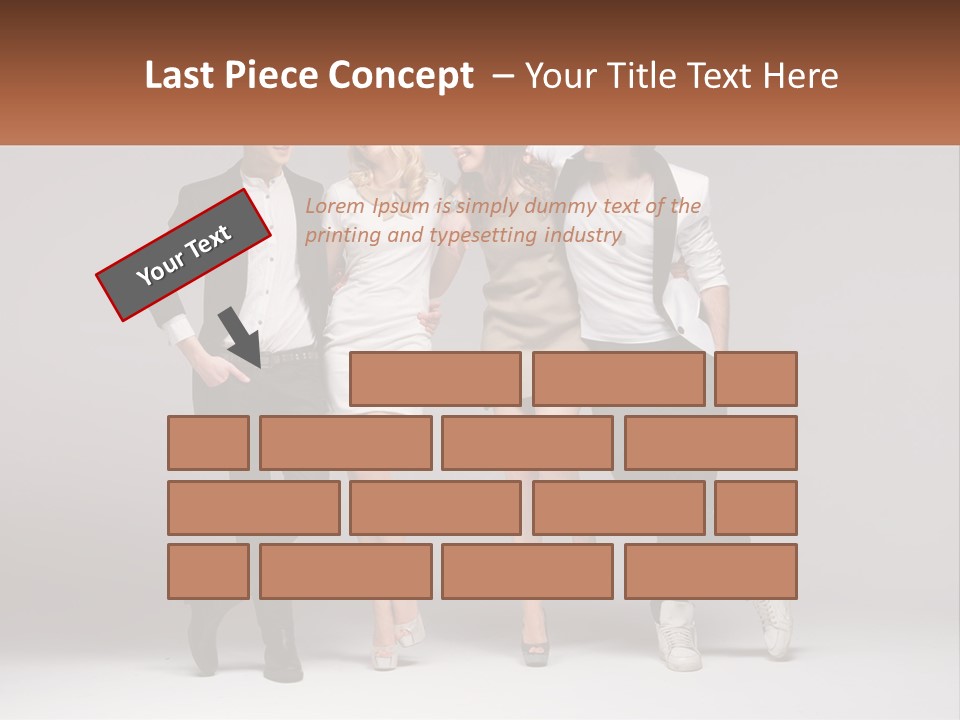 A Group Of People Standing Next To Each Other Holding A Sign PowerPoint Template