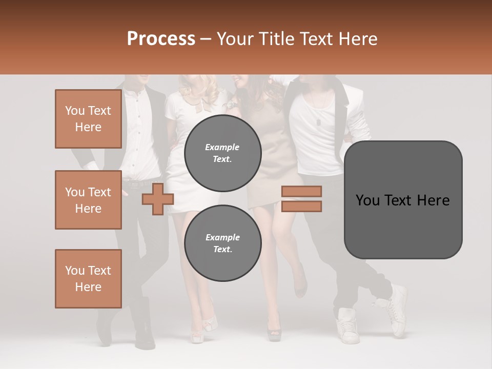 A Group Of People Standing Next To Each Other Holding A Sign PowerPoint Template