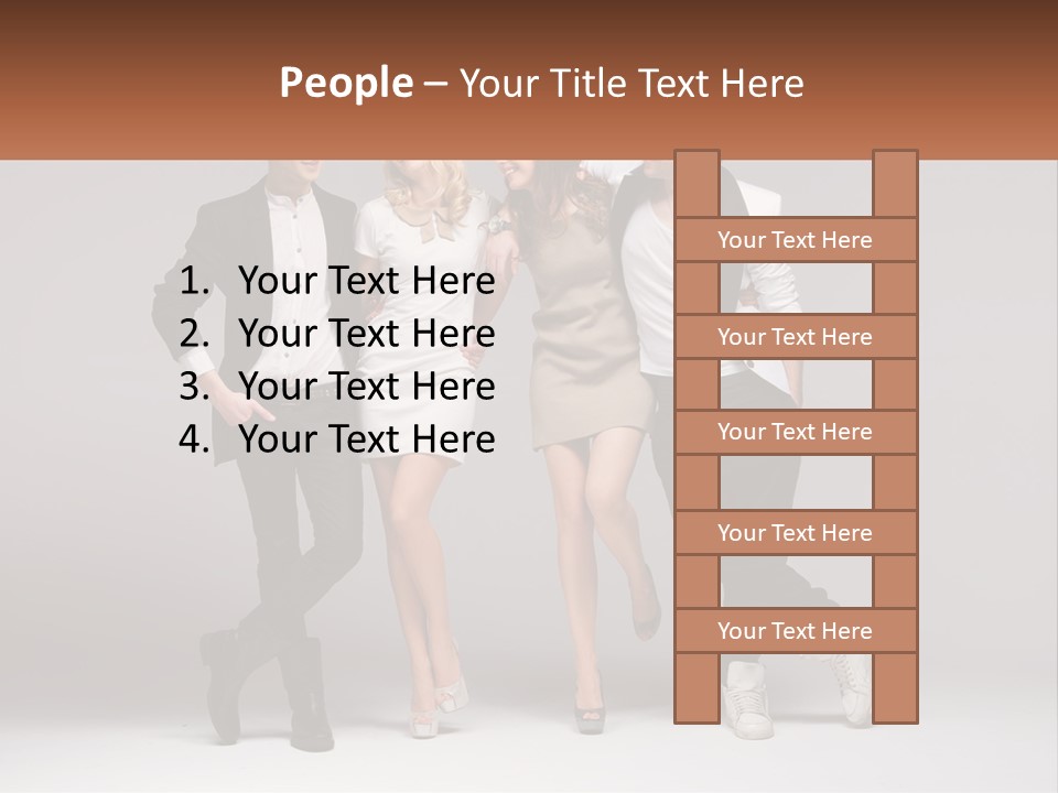 A Group Of People Standing Next To Each Other Holding A Sign PowerPoint Template